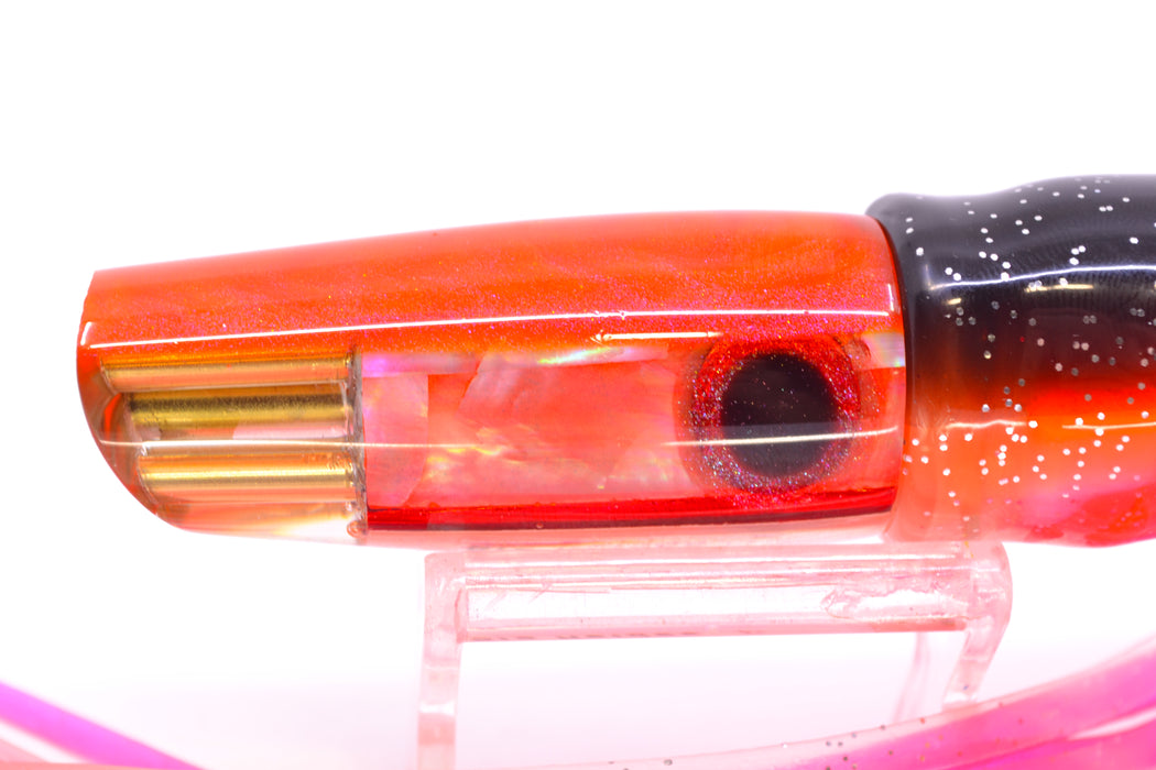 Big Reidee Orange MOP Orange Back 4-Hole Scoop Face 9" 6oz Skirted Black-Clear/Pink