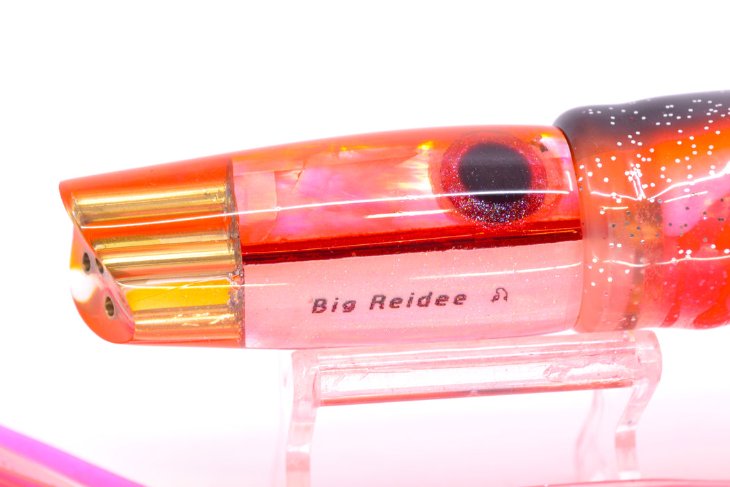Big Reidee Orange MOP Orange Back 4-Hole Scoop Face 9" 6oz Skirted Black-Clear/Pink