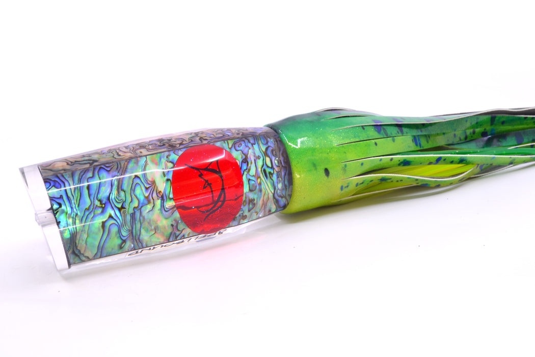 Bonze Lures Paua Shell Red Eyes Spellbound 14" 12oz Fire Tailz Vinyl Mahi