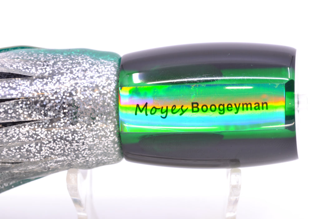 Moyes Lures Green MOP Black Back Taxi Eyes Boogeyman 12" 7oz Skirted Green Aurora