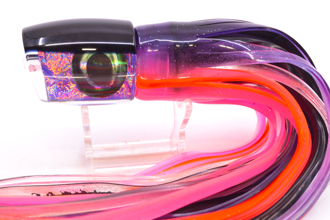 Moyes Lures Pink-Purple Dichro Black Back Taxi Eyes Medium J-Boy 12" 7oz Skirted