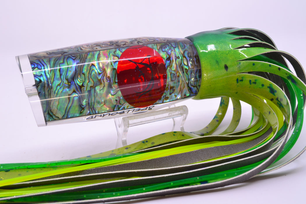Bonze Lures Paua Shell Red Eyes Spellbound 14" 12oz Fire Tailz Vinyl Mahi