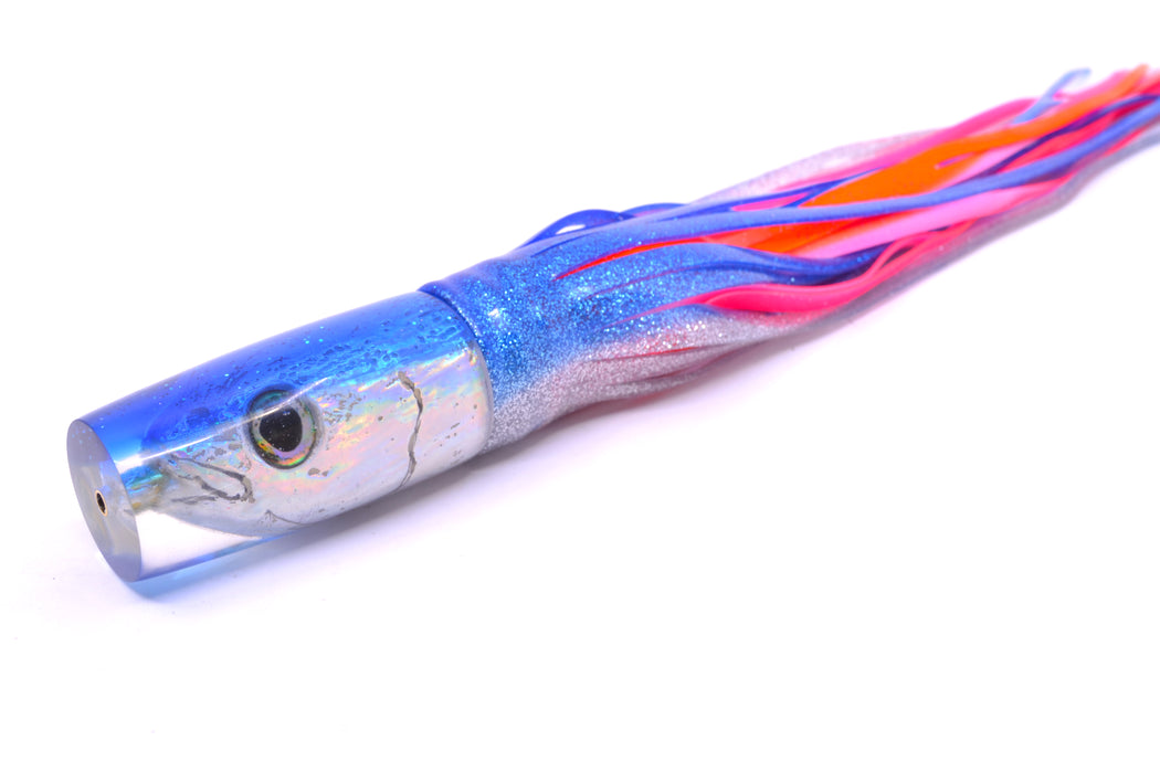 Ali'i Kai Lures Silver Fish Head Blue Back Small Hard Head 9" 4.2oz Skirted Blue-Silver GZE