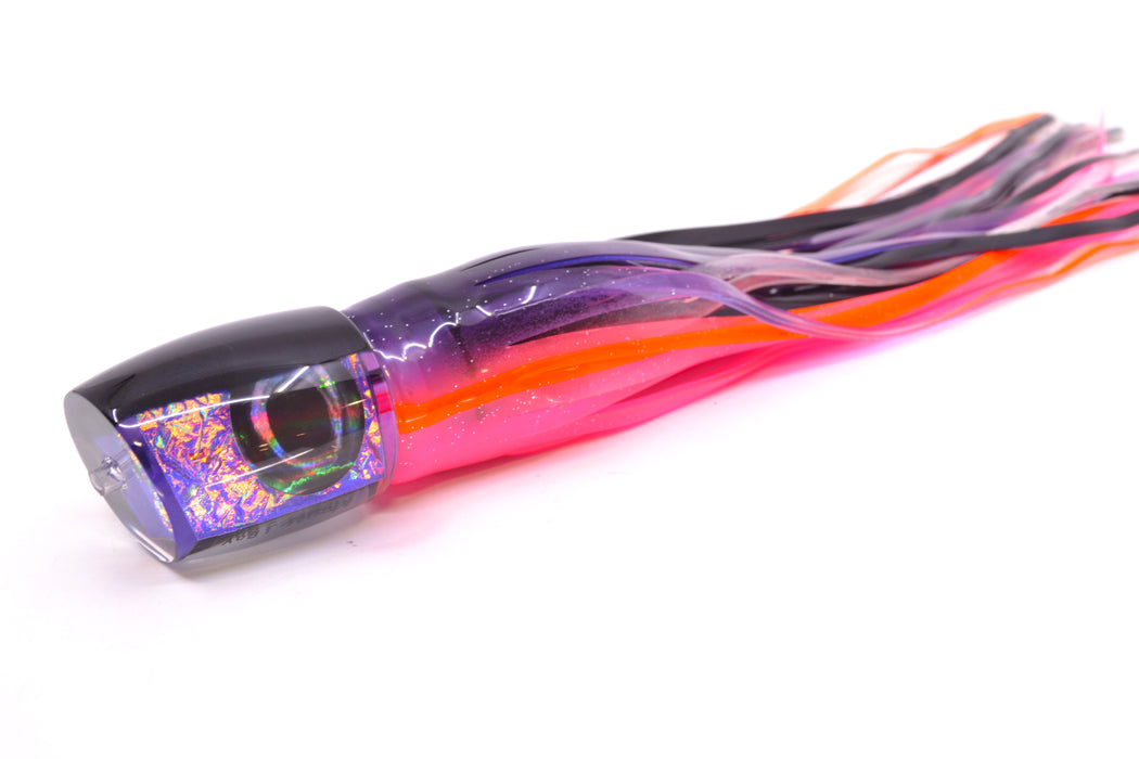 Moyes Lures Pink-Purple Dichro Black Back Taxi Eyes Medium J-Boy 12" 7oz Skirted