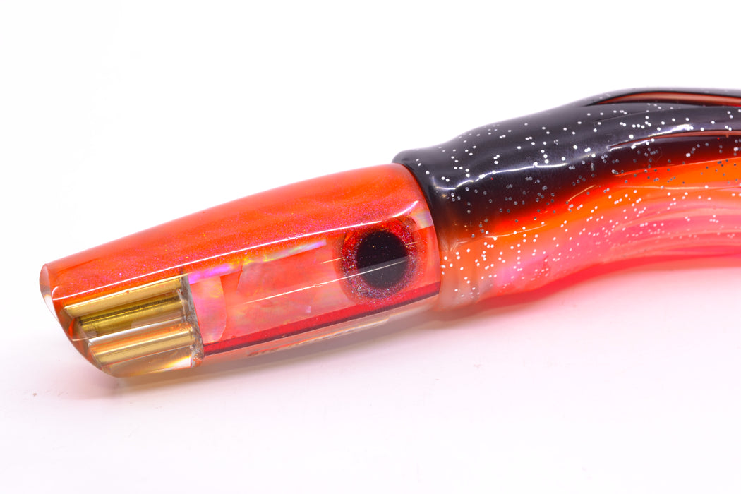 Big Reidee Orange MOP Orange Back 4-Hole Scoop Face 9" 6oz Skirted Black-Clear/Pink
