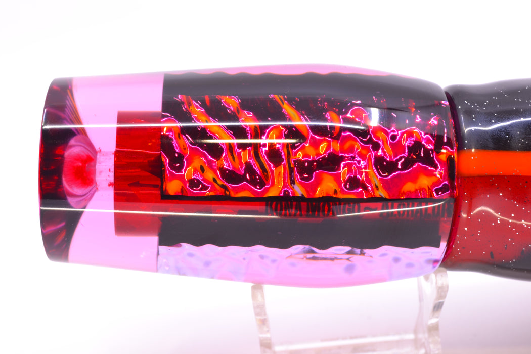 Aloha Lures Red Rainbow Red-Orange-Purple Dichro Kona Mongo 14" 12.5oz Skirted