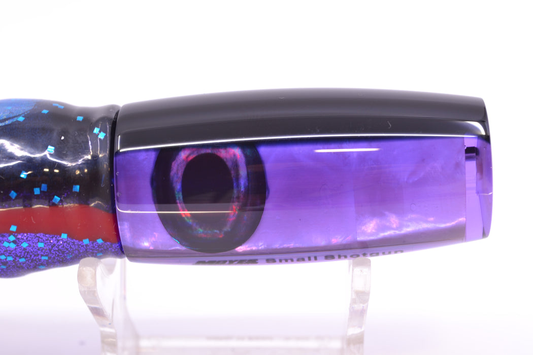 Moyes Lures Purple MOP Black Back Taxi Eyes Small Shotgun 9" 4oz Skirted Blue-Black-Purple