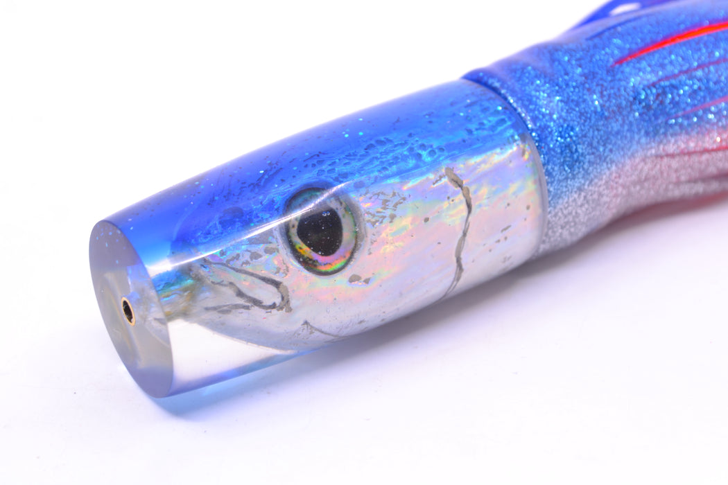 Ali'i Kai Lures Silver Fish Head Blue Back Small Hard Head 9" 4.2oz Skirted Blue-Silver GZE