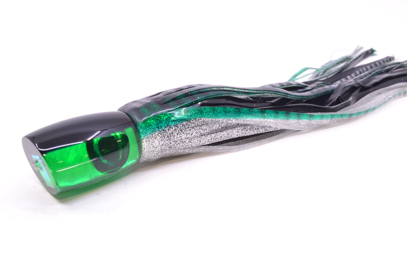 Moyes Lures Green MOP Black Back Taxi Eyes Boogeyman 12" 7oz Skirted Green Aurora