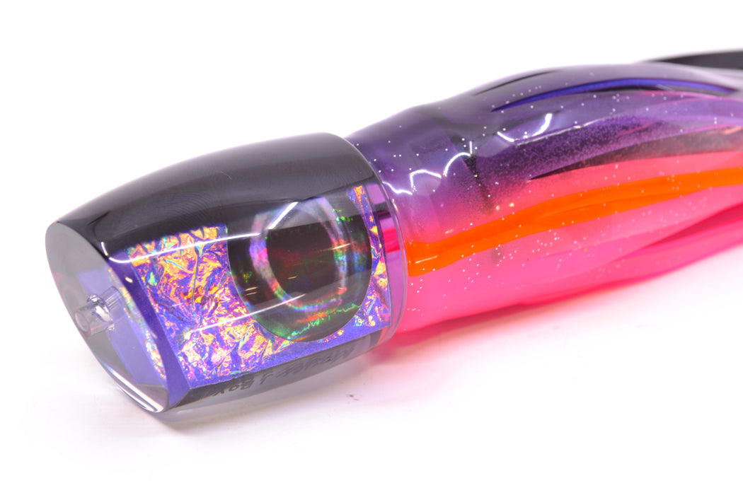 Moyes Lures Pink-Purple Dichro Black Back Taxi Eyes Medium J-Boy 12" 7oz Skirted
