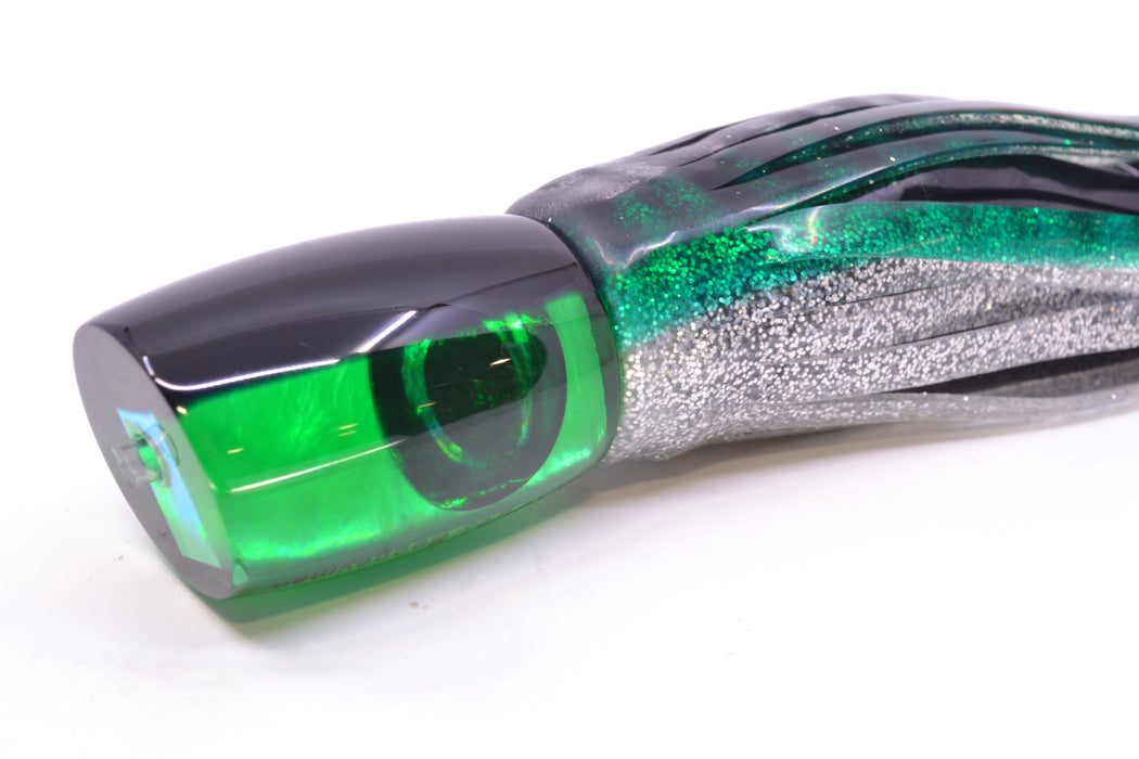 Moyes Lures Green MOP Black Back Taxi Eyes Boogeyman 12" 7oz Skirted Green Aurora