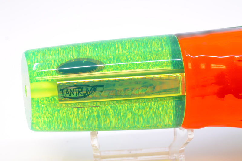 TANTRUM Lures Chartreuse Mirrored Ice Blue Glitter Back Large Kaboom 12" 11oz Skirted Guacamaya