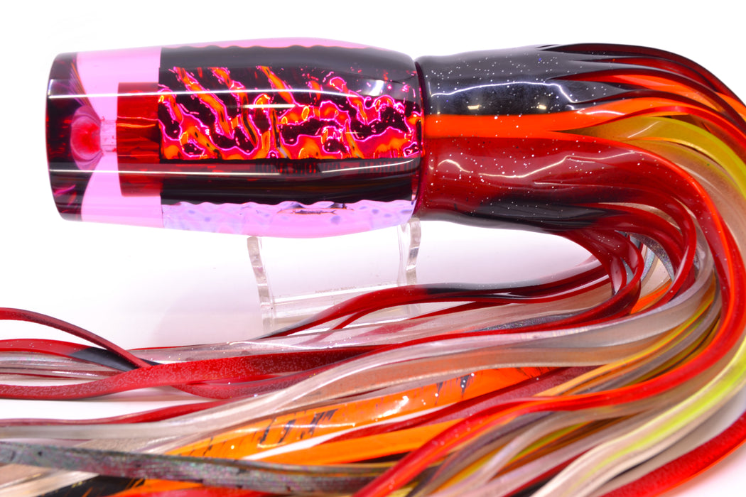 Aloha Lures Red Rainbow Red-Orange-Purple Dichro Kona Mongo 14" 12.5oz Skirted