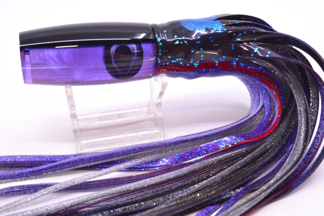 Moyes Lures Purple MOP Black Back Taxi Eyes Small Shotgun 9" 4oz Skirted Blue-Black-Purple