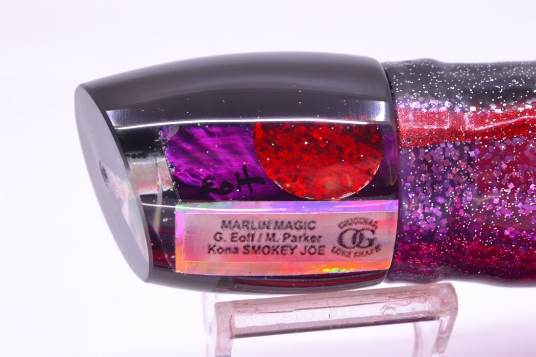 Marlin Magic Purple MOP Black Back Red Eyes Smokey Joe 12" 10.5oz Skirted Black-Purple