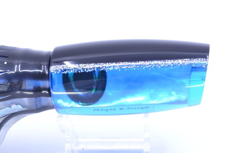 Moyes Lures Blue MOP Black-Silver Back Taxi Eyes Medium Plunger 12" 7.5oz Skirted GZE