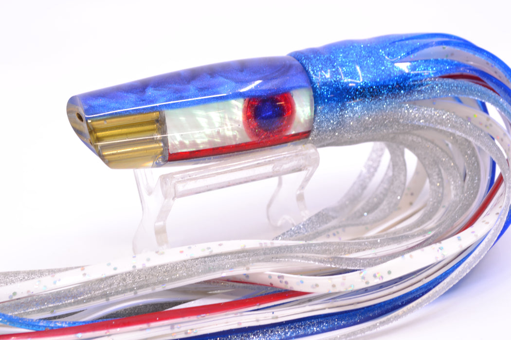 Big Reidee White MOP Blue Back 4-Hole Scoop Face 9" 6oz Skirted Blue-Silver