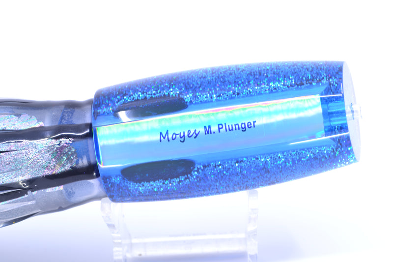 Moyes Lures Blue MOP Black-Silver Back Taxi Eyes Medium Plunger 12" 7.5oz Skirted GZE
