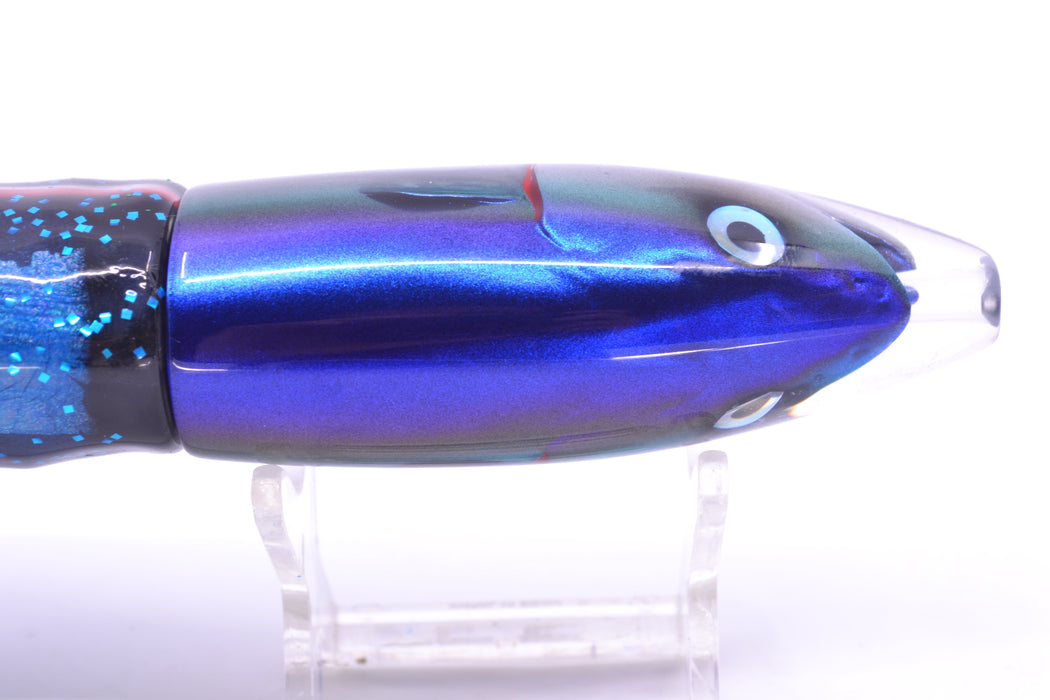 JB Signature Lures Flying Fish Medium Barrel Bomb 9" 5.5oz Skirted Black & Blue-Purple GZE