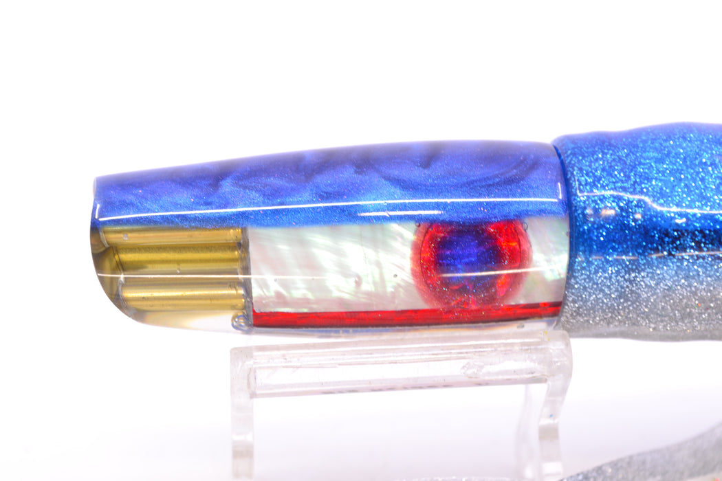 Big Reidee White MOP Blue Back 4-Hole Scoop Face 9" 6oz Skirted Blue-Silver