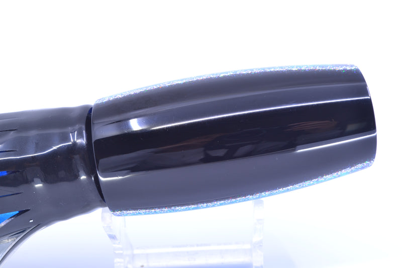 Moyes Lures Blue MOP Black-Silver Back Taxi Eyes Medium Plunger 12" 7.5oz Skirted GZE