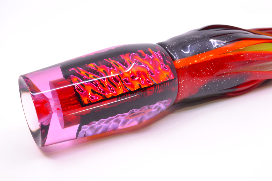 Aloha Lures Red Rainbow Red-Orange-Purple Dichro Kona Mongo 14" 12.5oz Skirted