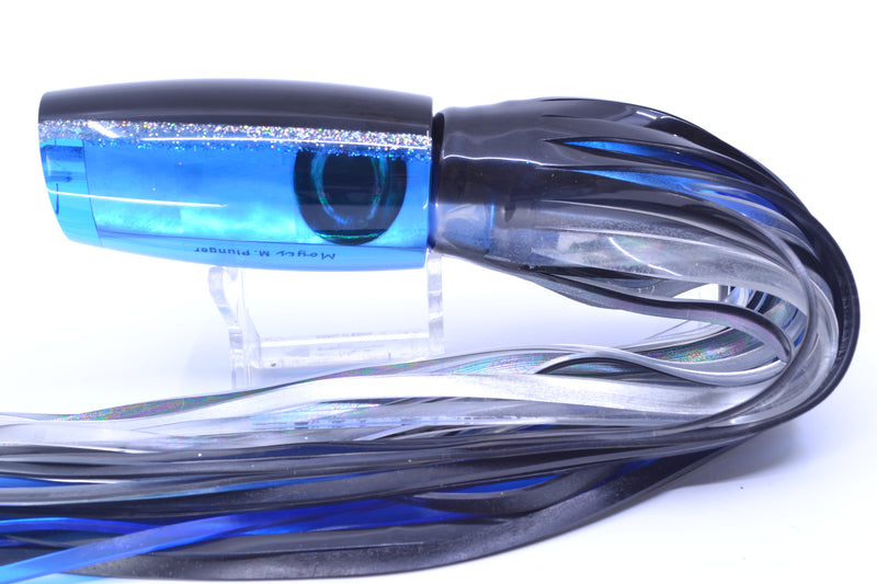 Moyes Lures Blue MOP Black-Silver Back Taxi Eyes Medium Plunger 12" 7.5oz Skirted GZE