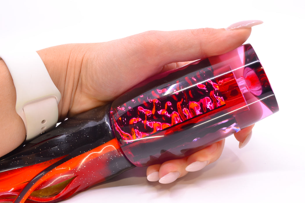 Aloha Lures Red Rainbow Red-Orange-Purple Dichro Kona Mongo 14" 12.5oz Skirted