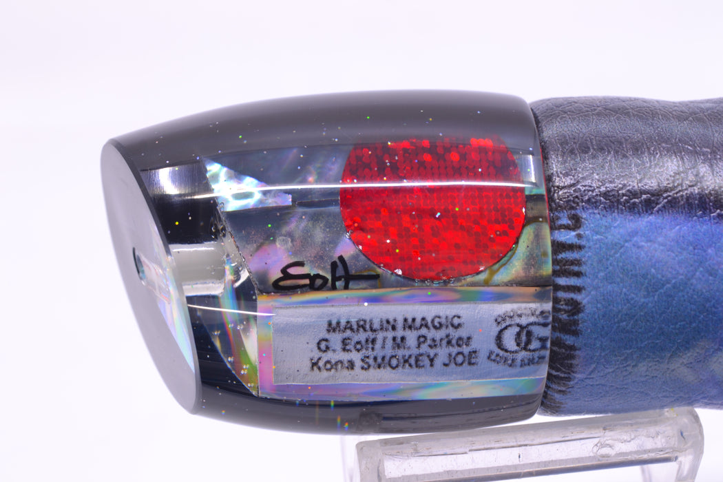Marlin Magic Blue-Purple Abalone Black Back Red Eyes Smokey Joe 12" 8.5oz ALV Vinyl