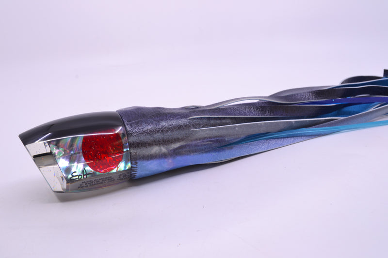 Marlin Magic Blue-Purple Abalone Black Back Red Eyes Smokey Joe 12" 8.5oz ALV Vinyl
