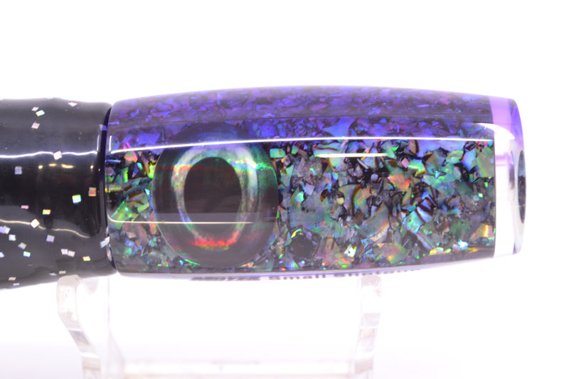 Moyes Lures S&P MOP Purple Back Taxi Eyes Small Shotgun 9" 4oz Skirted Black/Purple