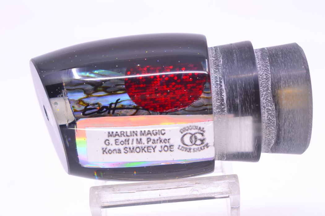 Marlin Magic Lures Paua Shell Black Back Red Eyes Smokey Joe 12" 6.5oz
