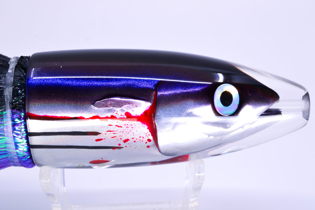 JB Signature Lures Bleeding Purple Skipjack Medium Barrel Bomb 9" 5.5oz Strobez