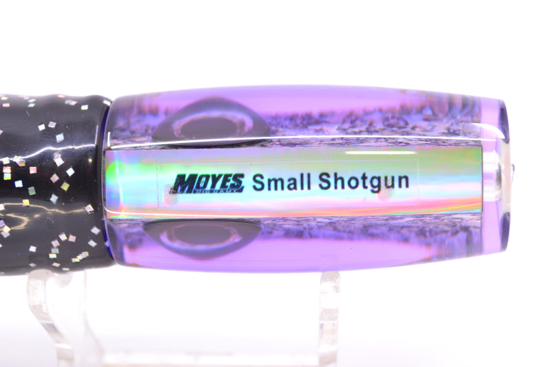 Moyes Lures S&P MOP Purple Back Taxi Eyes Small Shotgun 9" 4oz Skirted Black/Purple