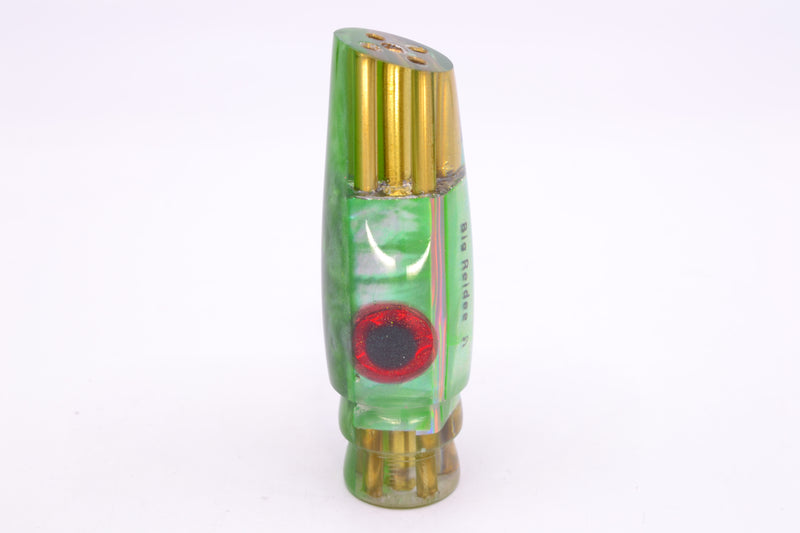 Big Reidee Lures Green MOP Green Back Black-Red Eyes 4-Hole Cut Face 9" 4.4oz