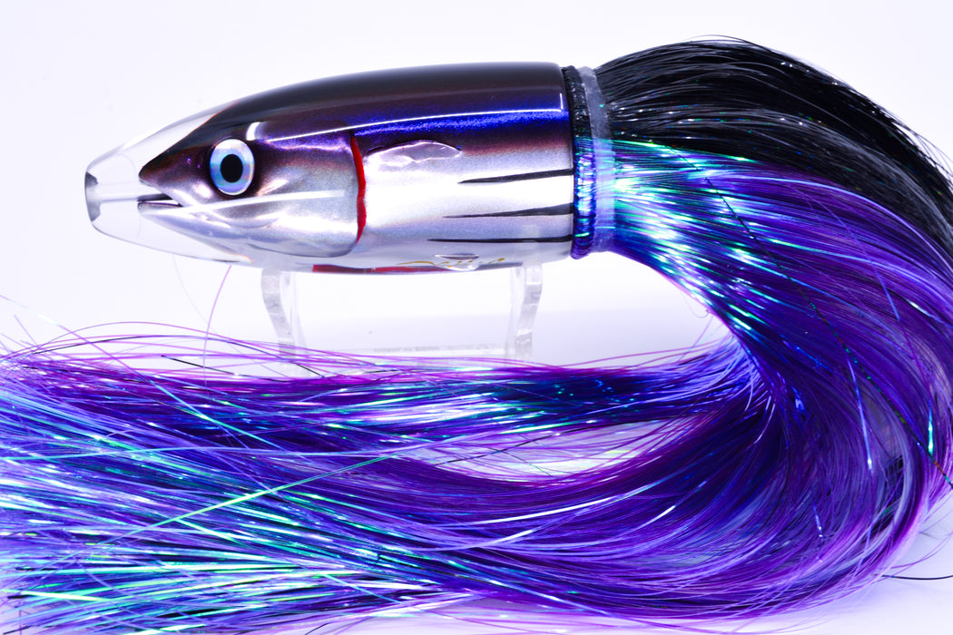 JB Signature Lures Bleeding Purple Skipjack Medium Barrel Bomb 9" 5.5oz Strobez