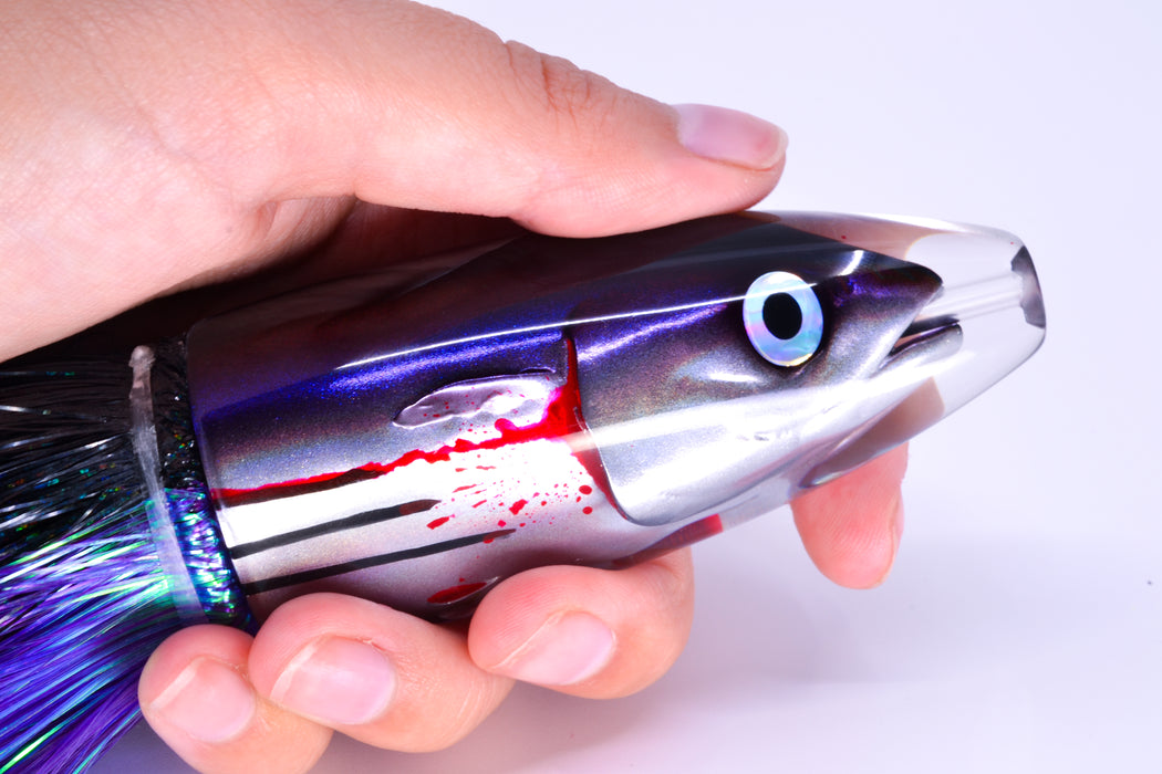 JB Signature Lures Bleeding Purple Skipjack Medium Barrel Bomb 9" 5.5oz Strobez