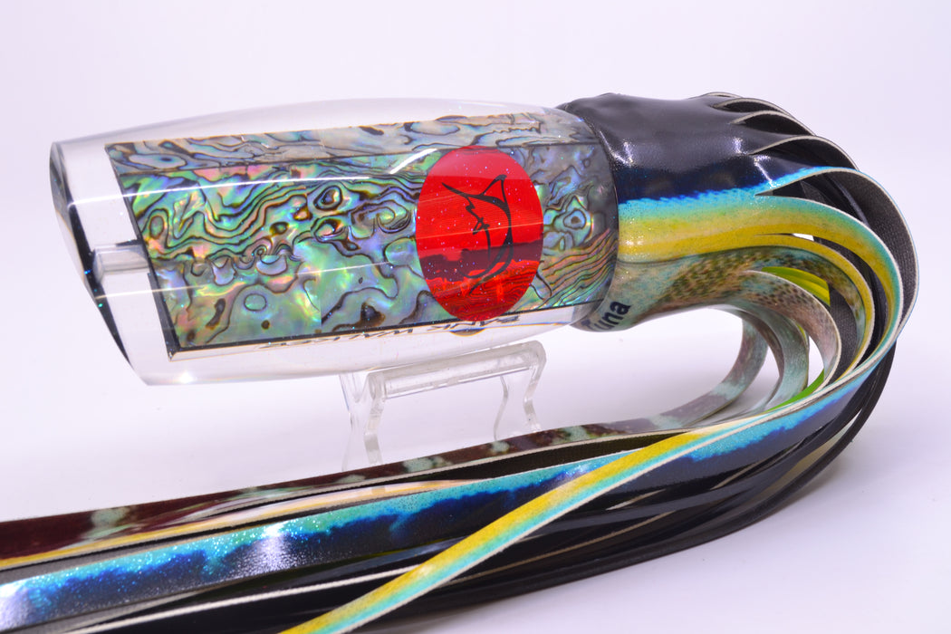 Bonze Lures Paua Shell Red Eyes Bankwalker Teaser 16" 22oz FT Vinyl Yellowfin Tuna