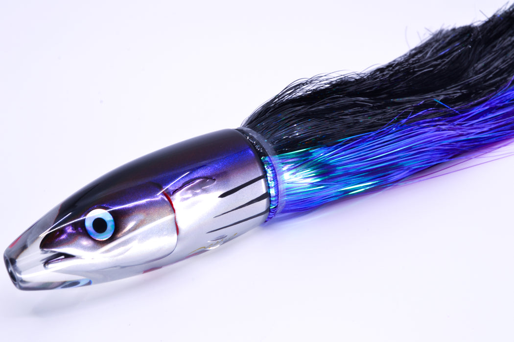 JB Signature Lures Bleeding Purple Skipjack Medium Barrel Bomb 9" 5.5oz Strobez