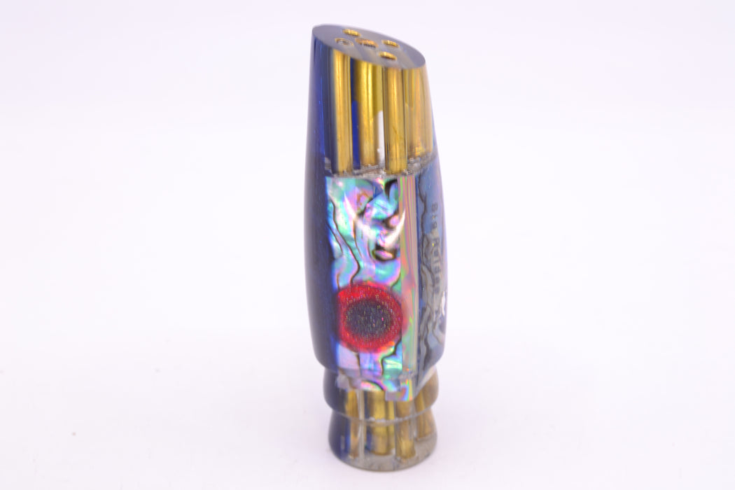 Big Reidee Lures Blue Paua Blue Back Black-Red Eyes 4-Hole Cut Face 9" 4.4oz