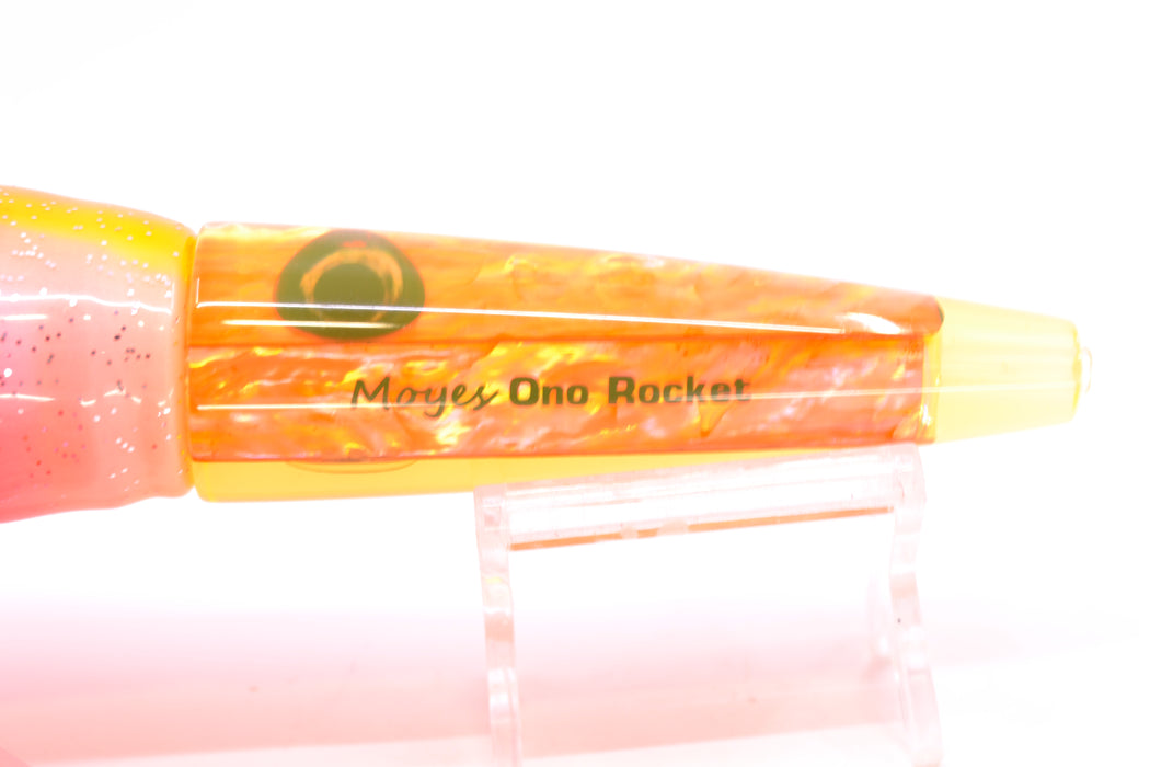 Moyes Lures Orange Awabi Taxi Eyes Ono Rocket 9" 8oz Skirted Orange-White/Pink GZE