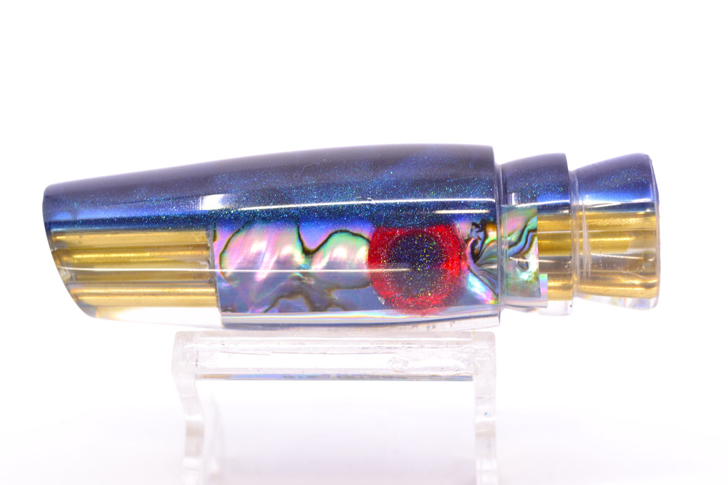 Big Reidee Lures Blue Paua Blue Back Black-Red Eyes 4-Hole Cut Face 9" 4.4oz