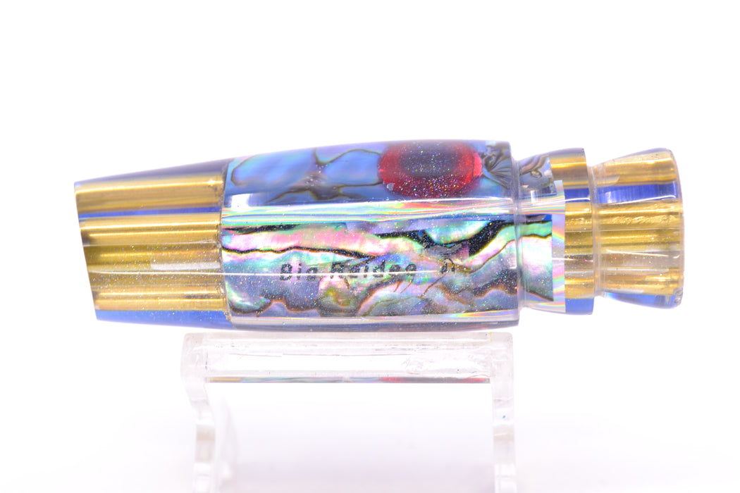Big Reidee Lures Blue Paua Blue Back Black-Red Eyes 4-Hole Cut Face 9" 4.4oz