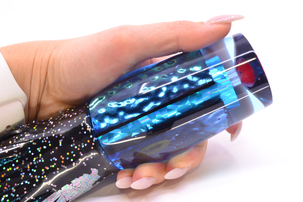 Aloha Lures Ice Blue Rainbow Ice Blue-Akule Dichro Kona Mongo 14" 12.5oz Skirted