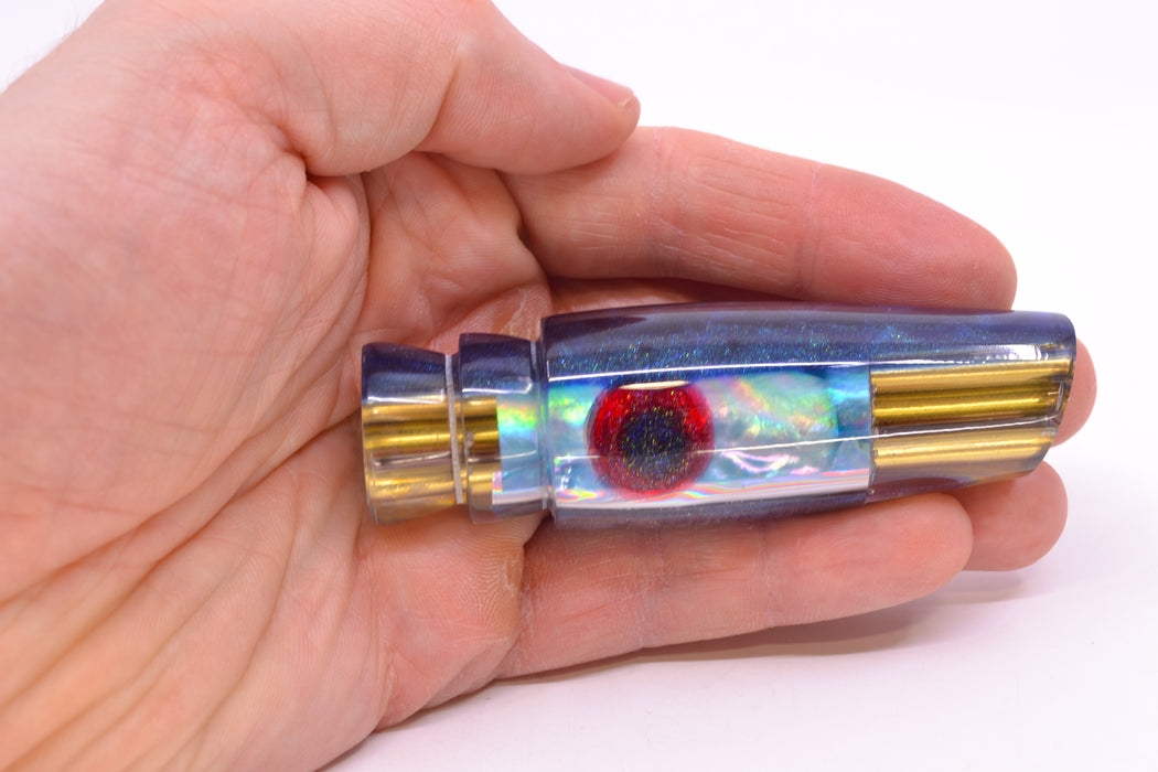 Big Reidee Lures Ice Blue Awabi Blue Back Black-Red Eyes 4-Hole Cut Face 9" 4.4oz