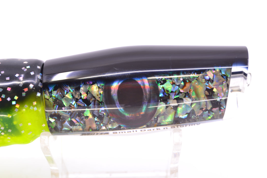 Moyes Lures S&P Black Back Taxi Eyes Small Dark-N-Stormy 9" 4.5oz Skirted Magic Johnson