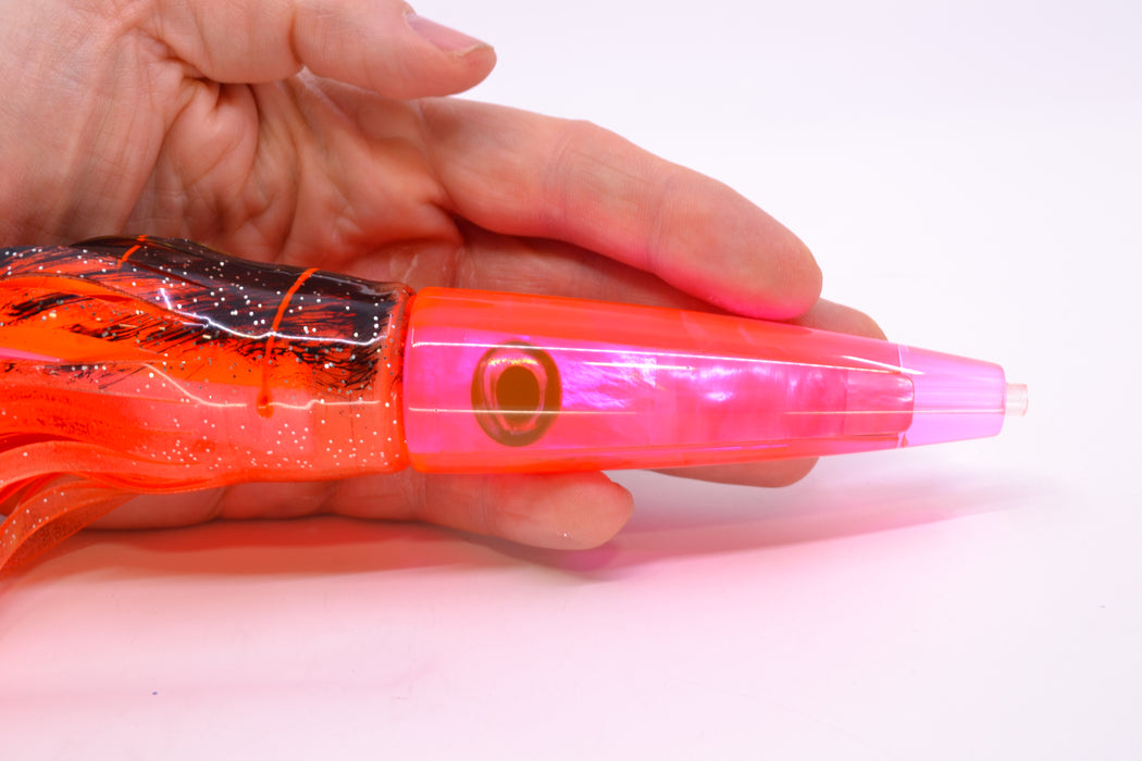 Moyes Lures Pink MOP Taxi Eyes Ono Rocket 9" 8oz Skirted Root Beer-Petrolero/Pink GZE