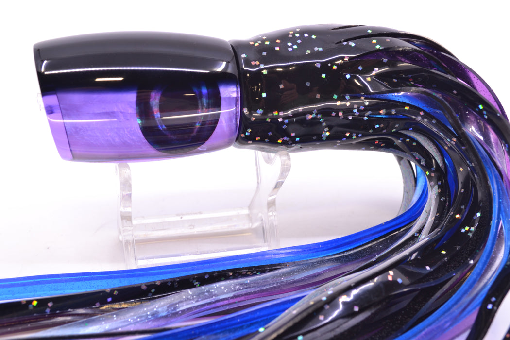 Moyes Lures Purple MOP Black Back Taxi Eyes Boogeyman 12" 7oz Skirted Black Aurora