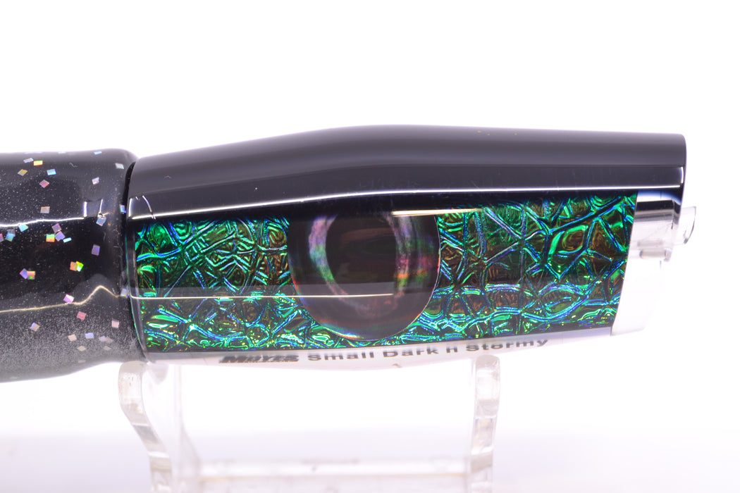 Moyes Lures Green-Blue Oil Slick Black Back Small Dark-N-Stormy 9" 4.5oz Skirted Black