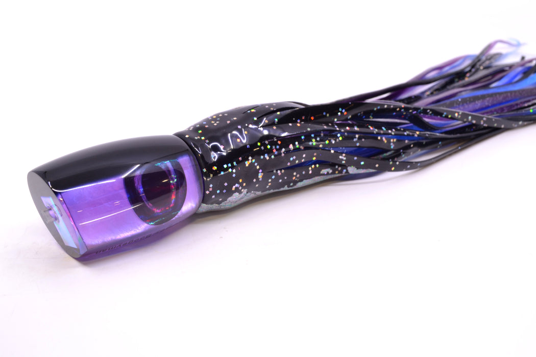 Moyes Lures Purple MOP Black Back Taxi Eyes Boogeyman 12" 7oz Skirted Black Aurora
